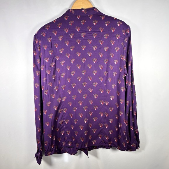 Vintage Talbots Top Size 14 Artsy Retro Cottage Modest Button Up Double Breasted - Picture 2 of 5